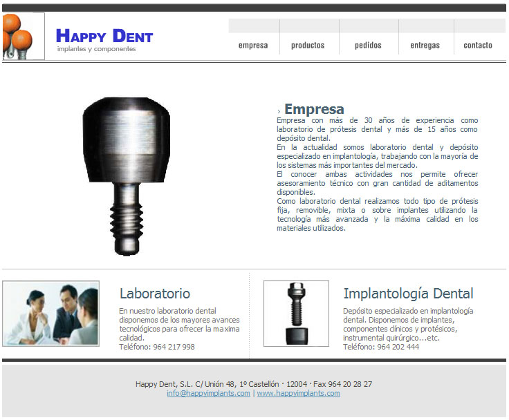 Diseño web Happy Dent