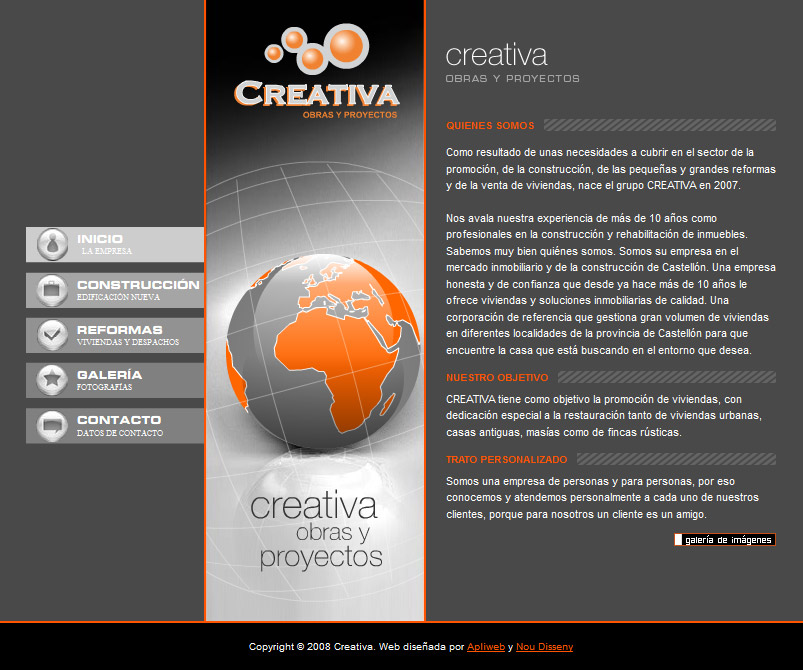 Diseño web Creativa obras y proyectos