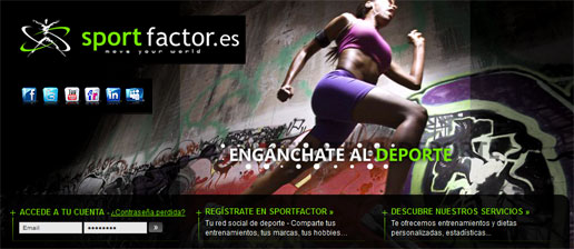 Diseño web de la red social SportFactor